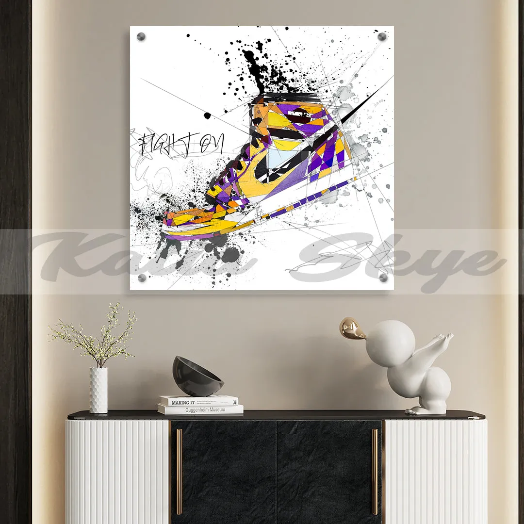 ABSTRACT SNEAKERS ART INSPIRED BY AIR JORDANS SNEAKERS  AND LA LAKERS COLORS //SNK-AJ09