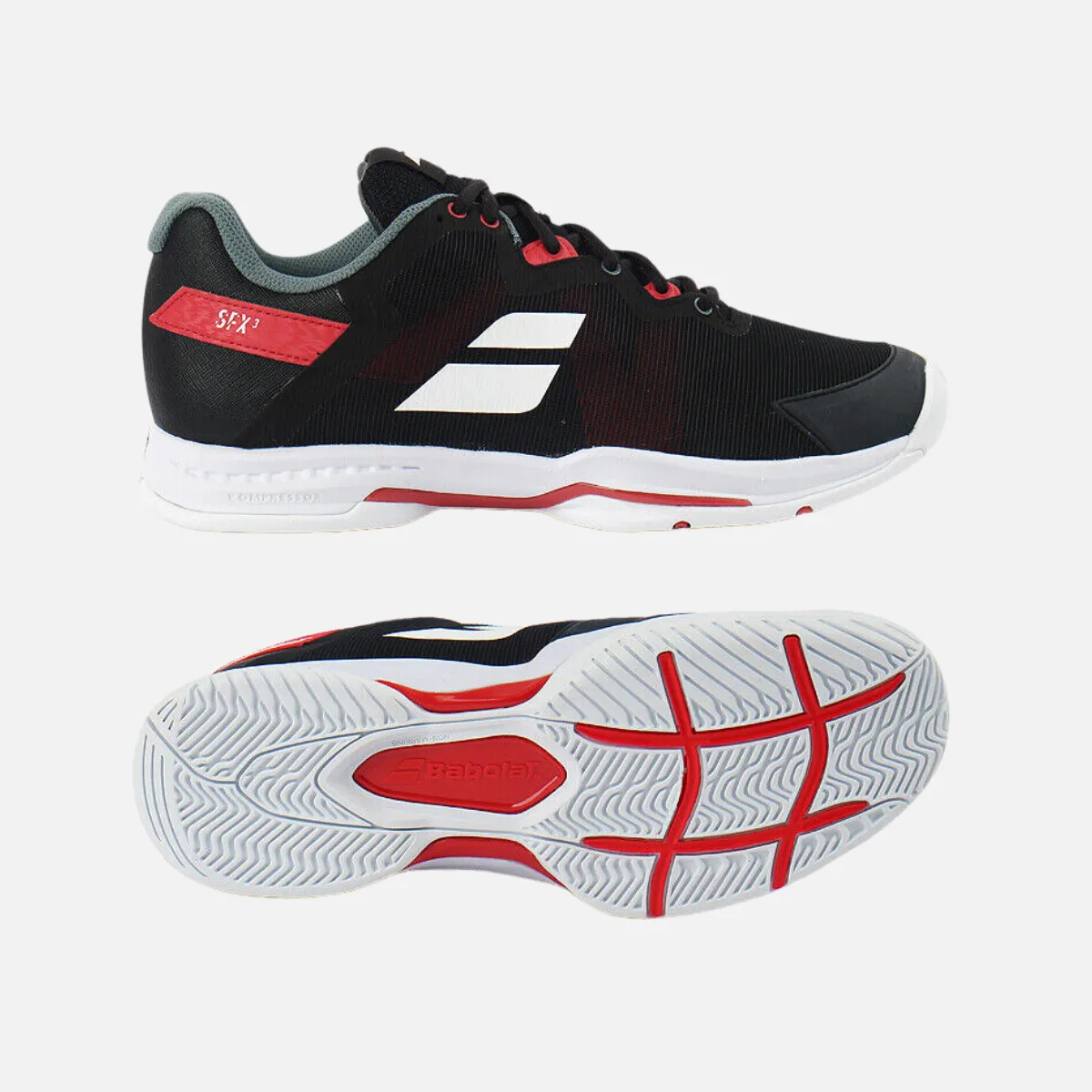 Babolat SFX3 All Court Men's Tennis Shoes -Black/Poppy Red