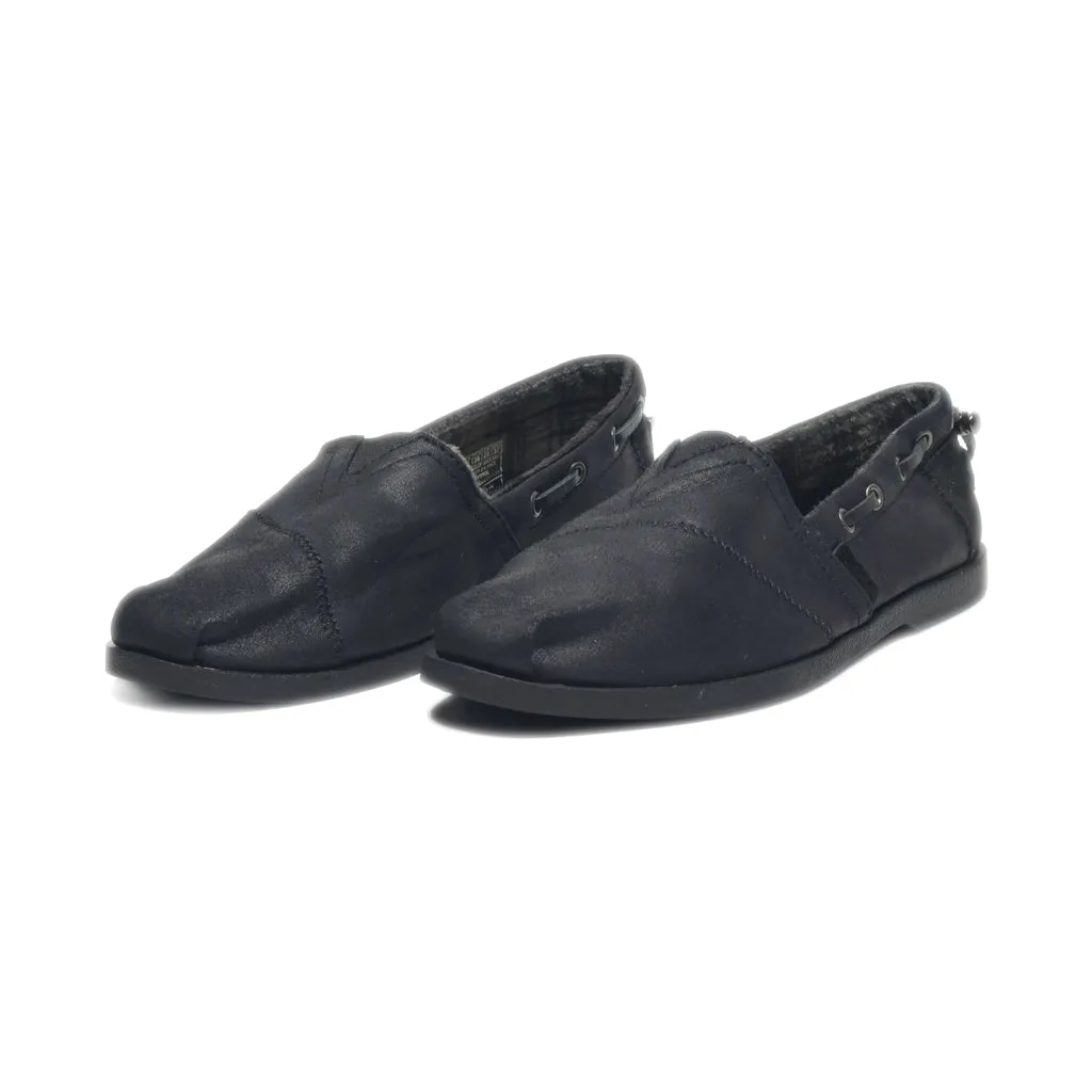 Bobs Slip Ons Leather Black Colour For Women