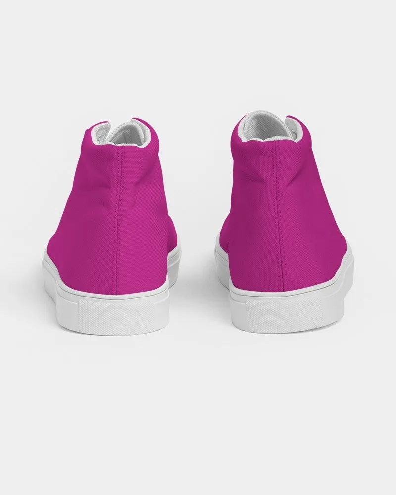 Bright Cool Magenta Men's High-top Canvas Sneakers | Men's | Bright Pure Cool Magenta | C12M100Y0K0