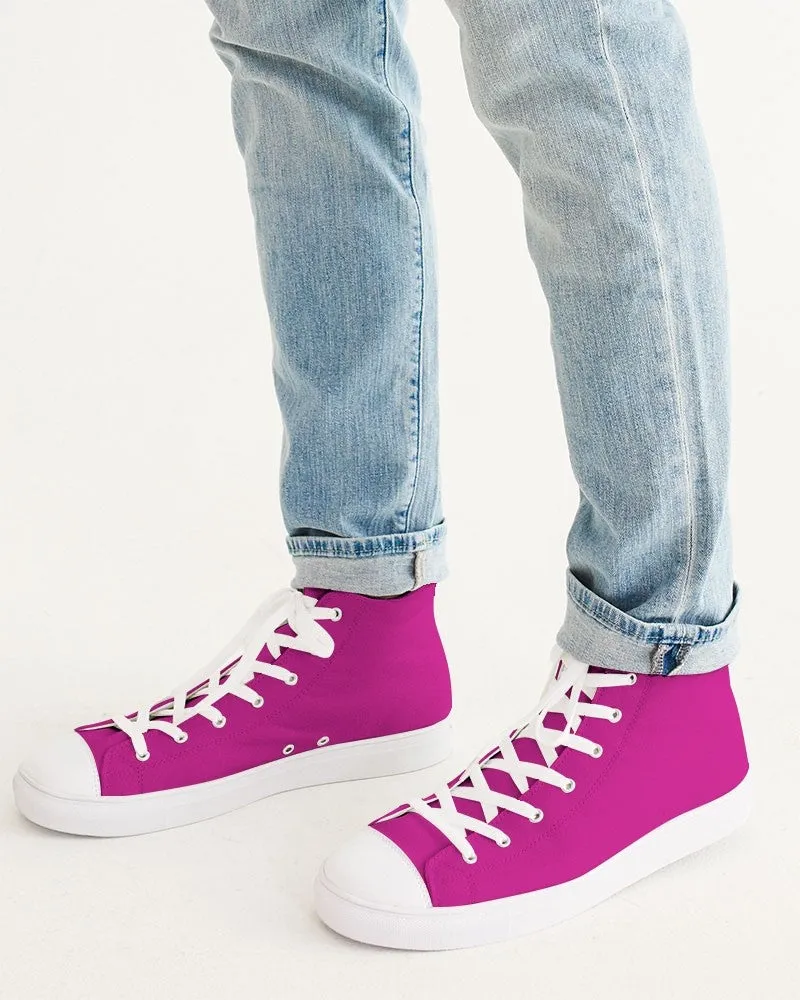 Bright Cool Magenta Men's High-top Canvas Sneakers | Men's | Bright Pure Cool Magenta | C12M100Y0K0