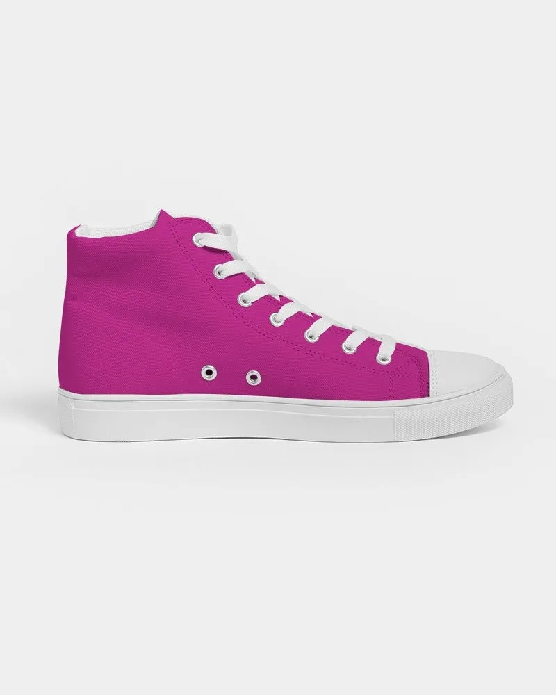 Bright Cool Magenta Men's High-top Canvas Sneakers | Men's | Bright Pure Cool Magenta | C12M100Y0K0