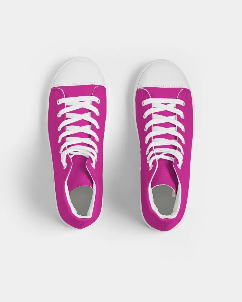 Bright Cool Magenta Men's High-top Canvas Sneakers | Men's | Bright Pure Cool Magenta | C12M100Y0K0