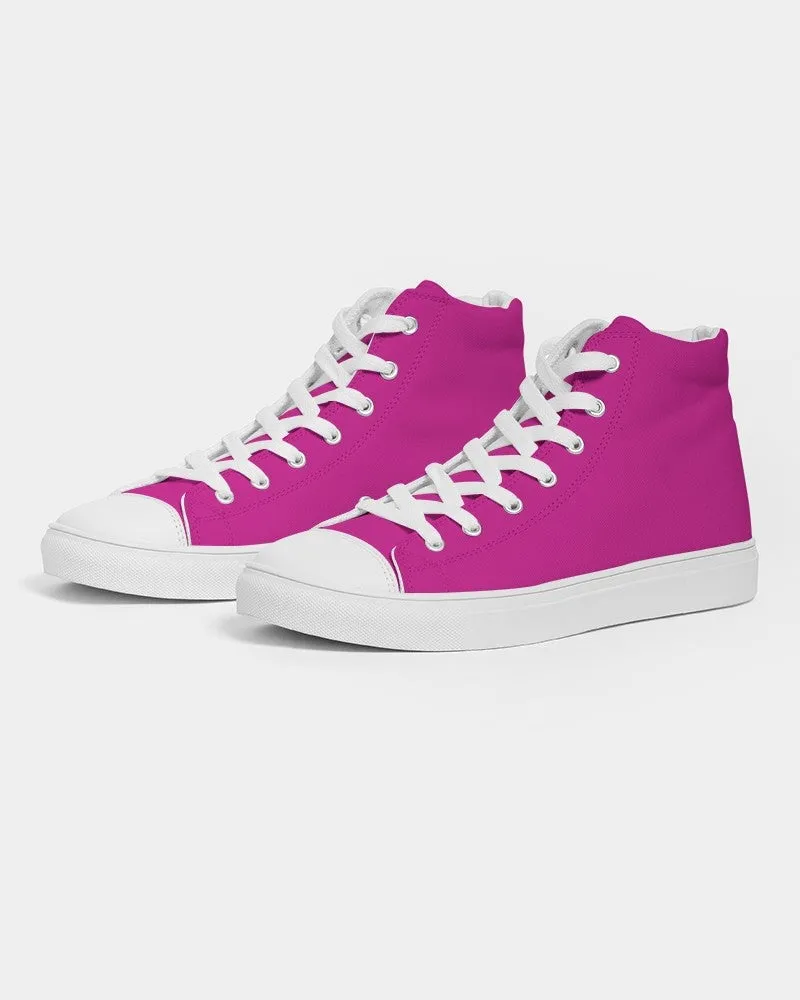 Bright Cool Magenta Men's High-top Canvas Sneakers | Men's | Bright Pure Cool Magenta | C12M100Y0K0