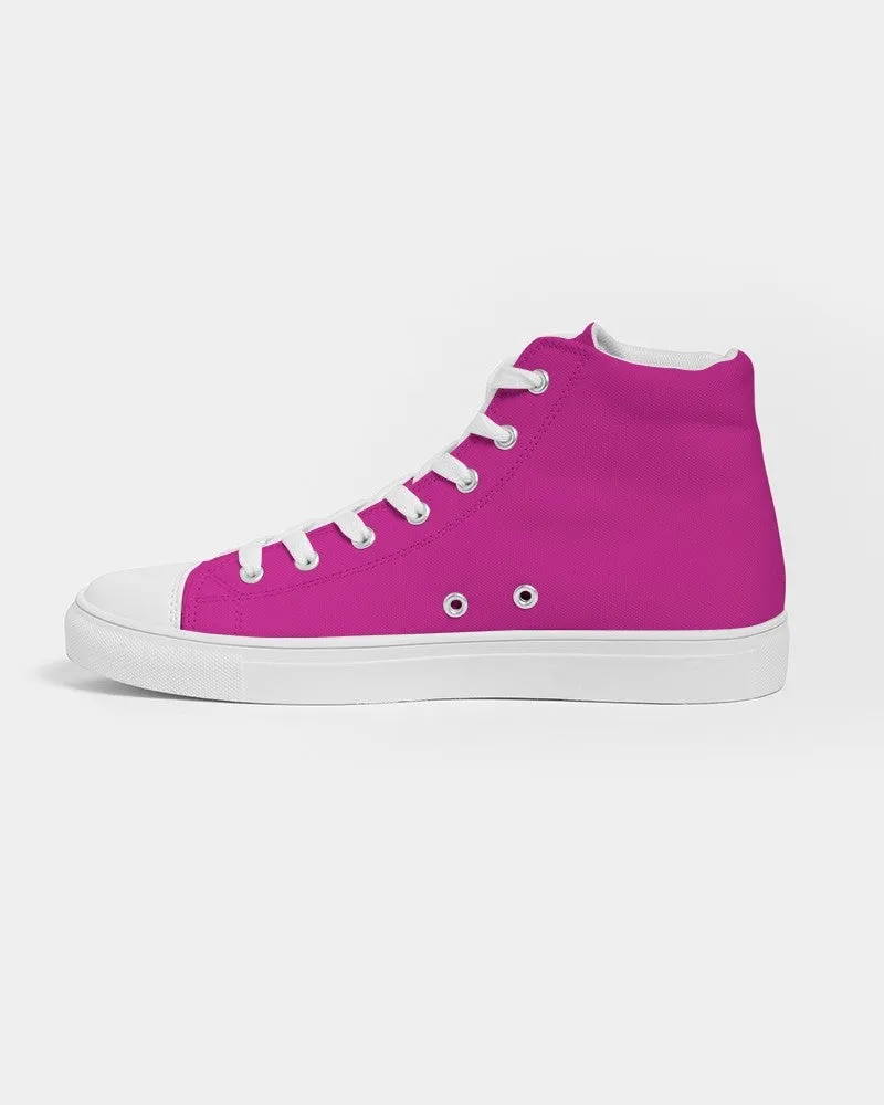 Bright Cool Magenta Men's High-top Canvas Sneakers | Men's | Bright Pure Cool Magenta | C12M100Y0K0