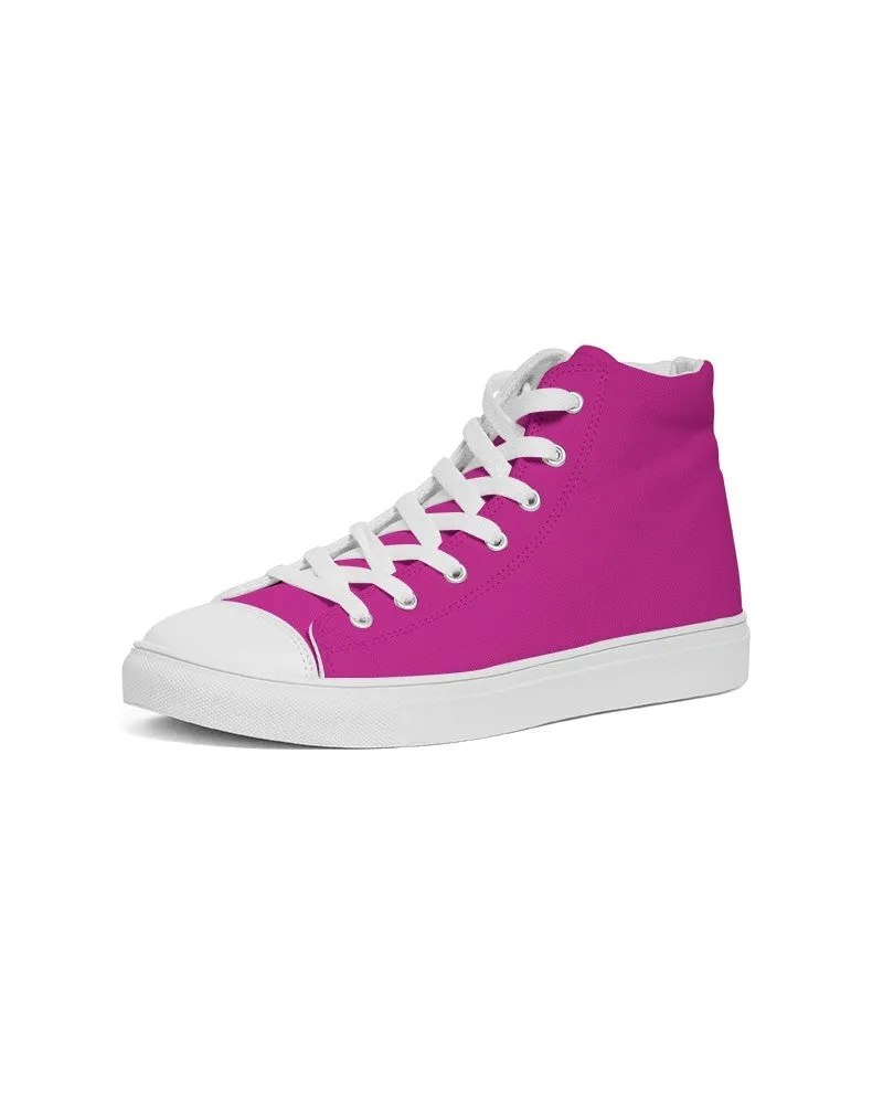 Bright Cool Magenta Men's High-top Canvas Sneakers | Men's | Bright Pure Cool Magenta | C12M100Y0K0