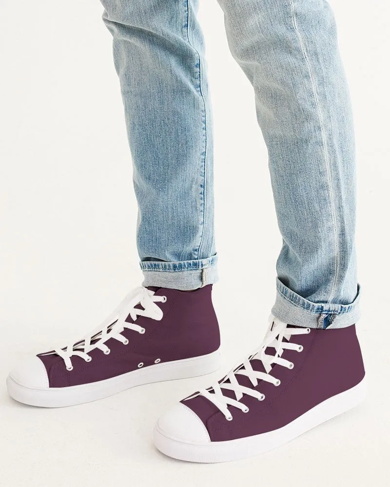 Dark Magenta Men's High-top Canvas Sneakers | Men's | Dark Pastel Magenta | C0M60Y0K80