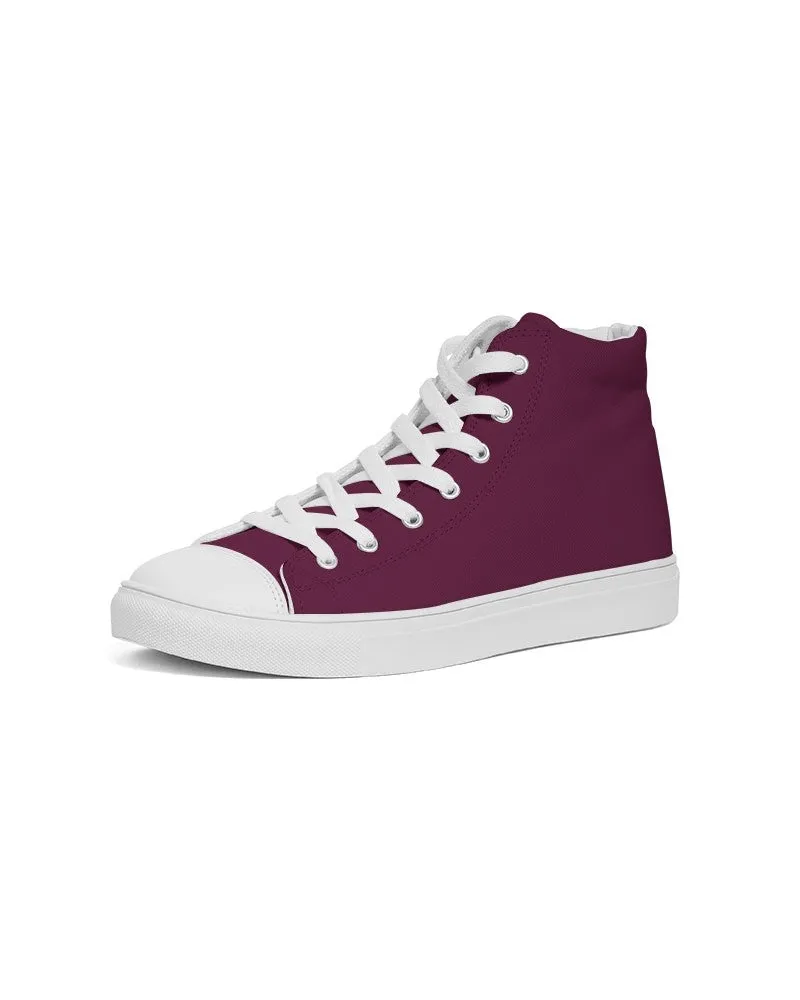 Dark Magenta Men's High-top Canvas Sneakers | Men's | Dark Pure Magenta | C0M100Y0K80