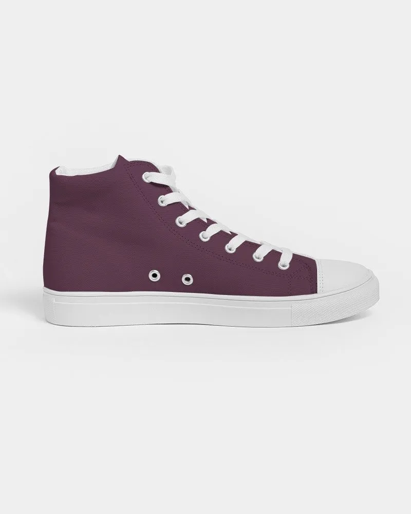 Dark Magenta Women's High-top Canvas Sneakers | Women's | Dark Pastel Magenta | C0M60Y0K80