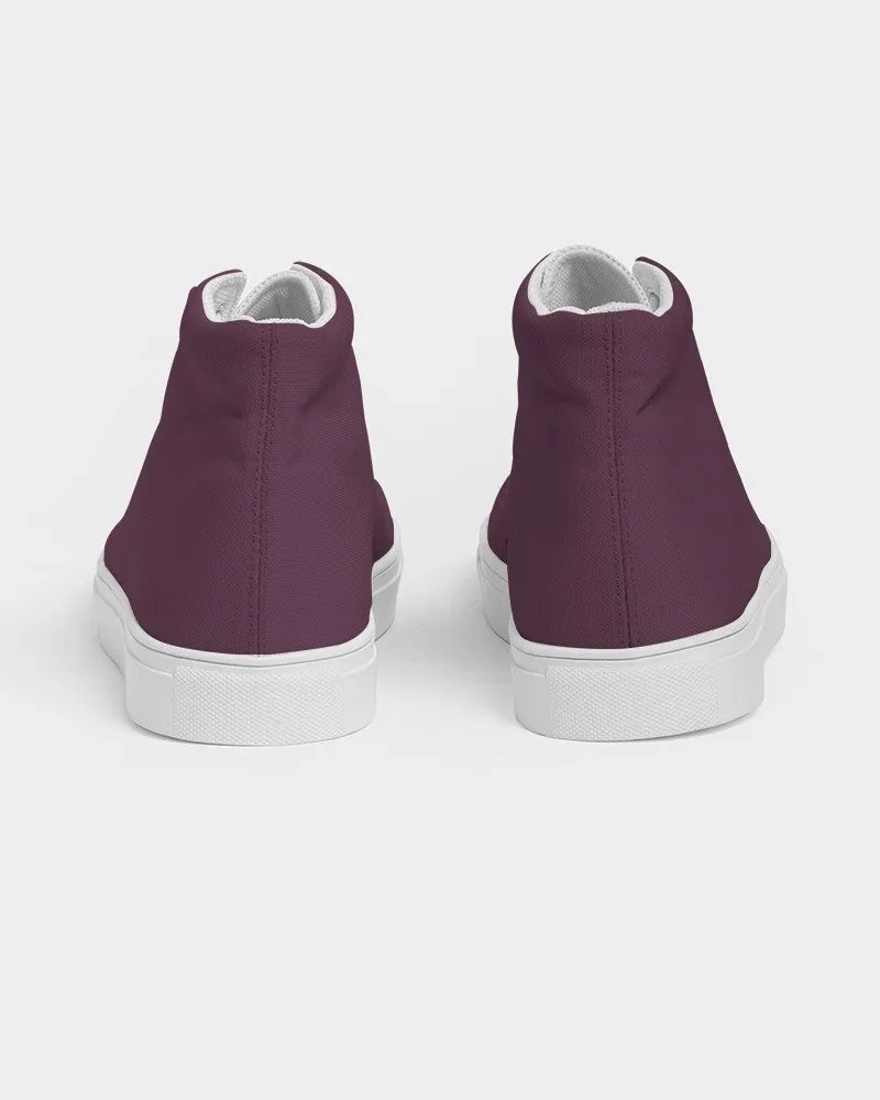 Dark Magenta Women's High-top Canvas Sneakers | Women's | Dark Pastel Magenta | C0M60Y0K80