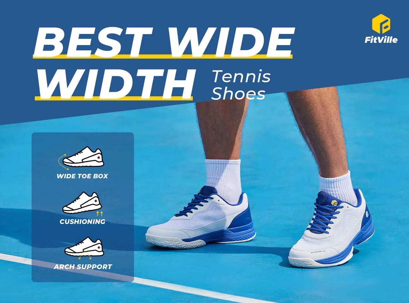 FitVille Men's Court Tennis Amadeus V2 Medium/D