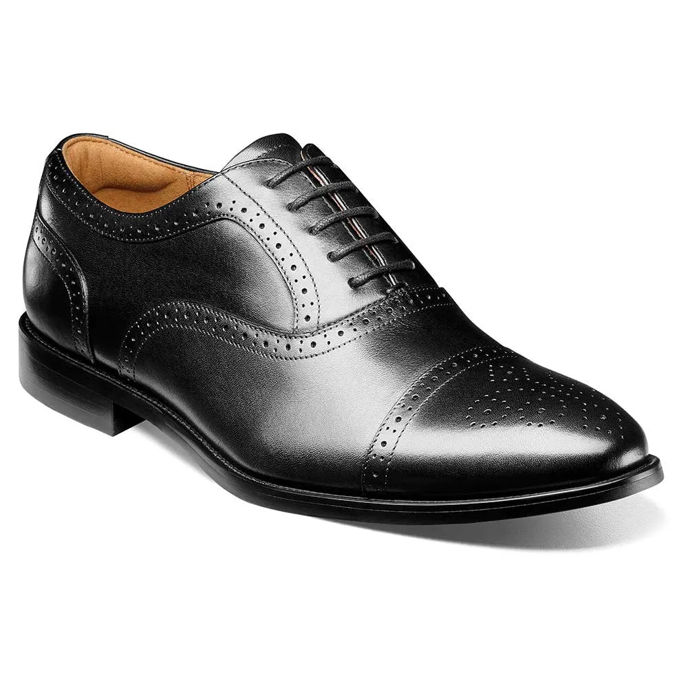 Florsheim Rucci Cap Toe Balmoral Oxford Black Smooth Men’s Dress Shoes