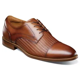 Florsheim Rucci Weave Cap Toe Oxford Men’s Cognac Dress Shoes