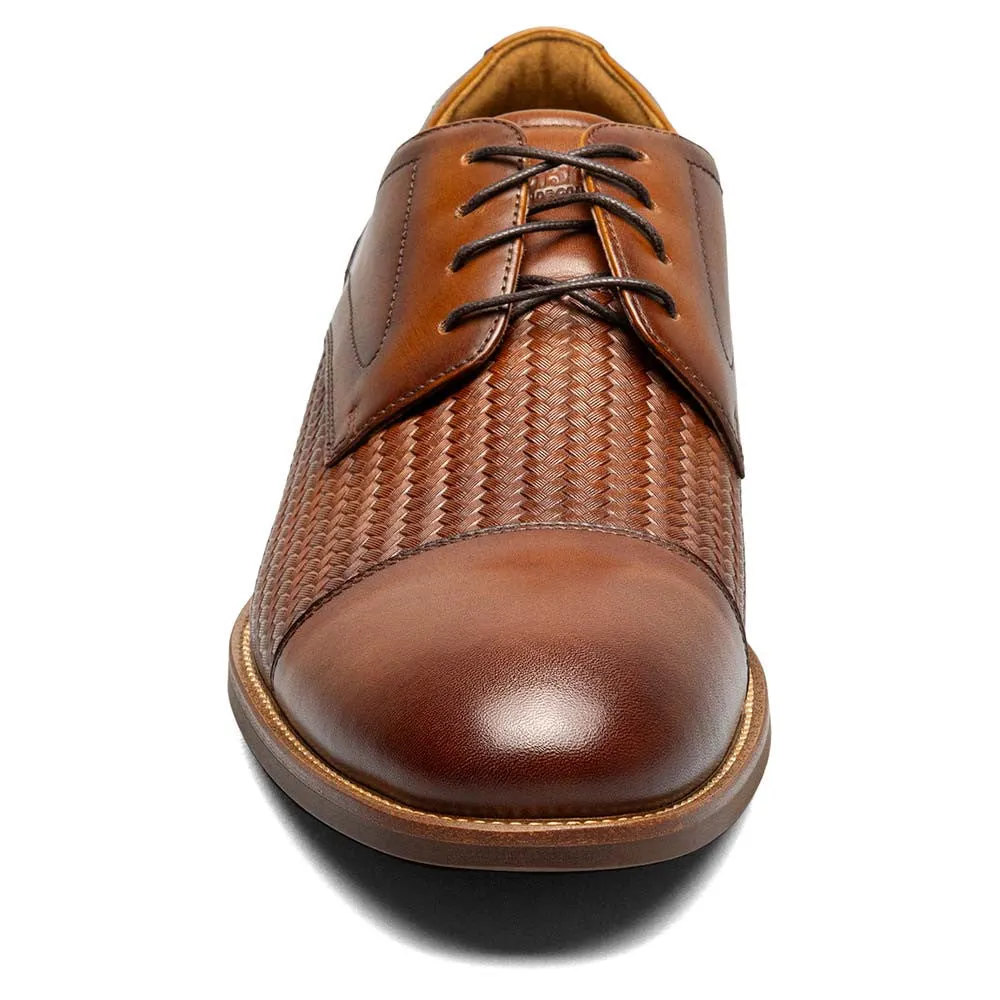 Florsheim Rucci Weave Cap Toe Oxford Men’s Cognac Dress Shoes