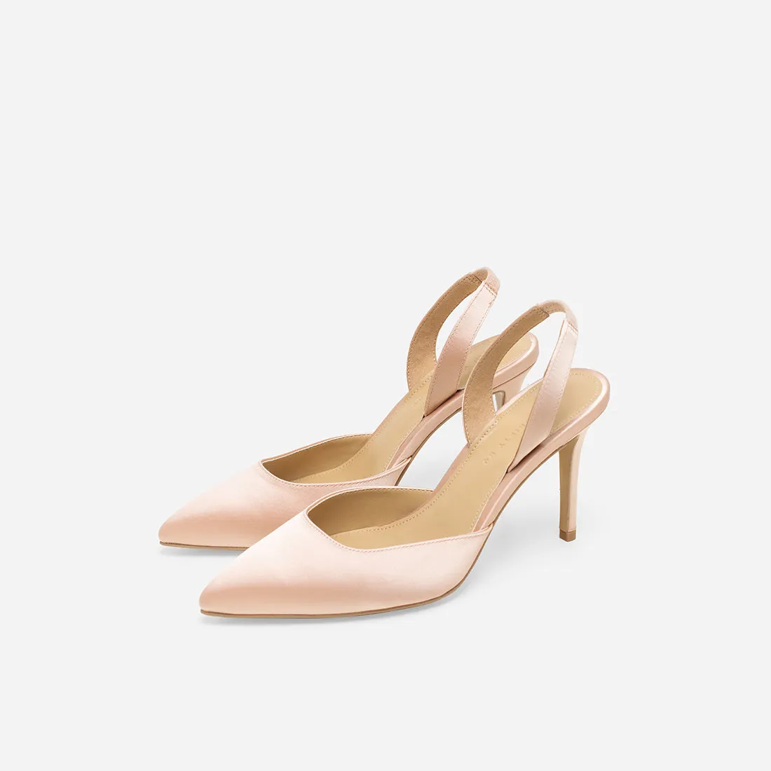 Hebe Satin Slingback Pumps