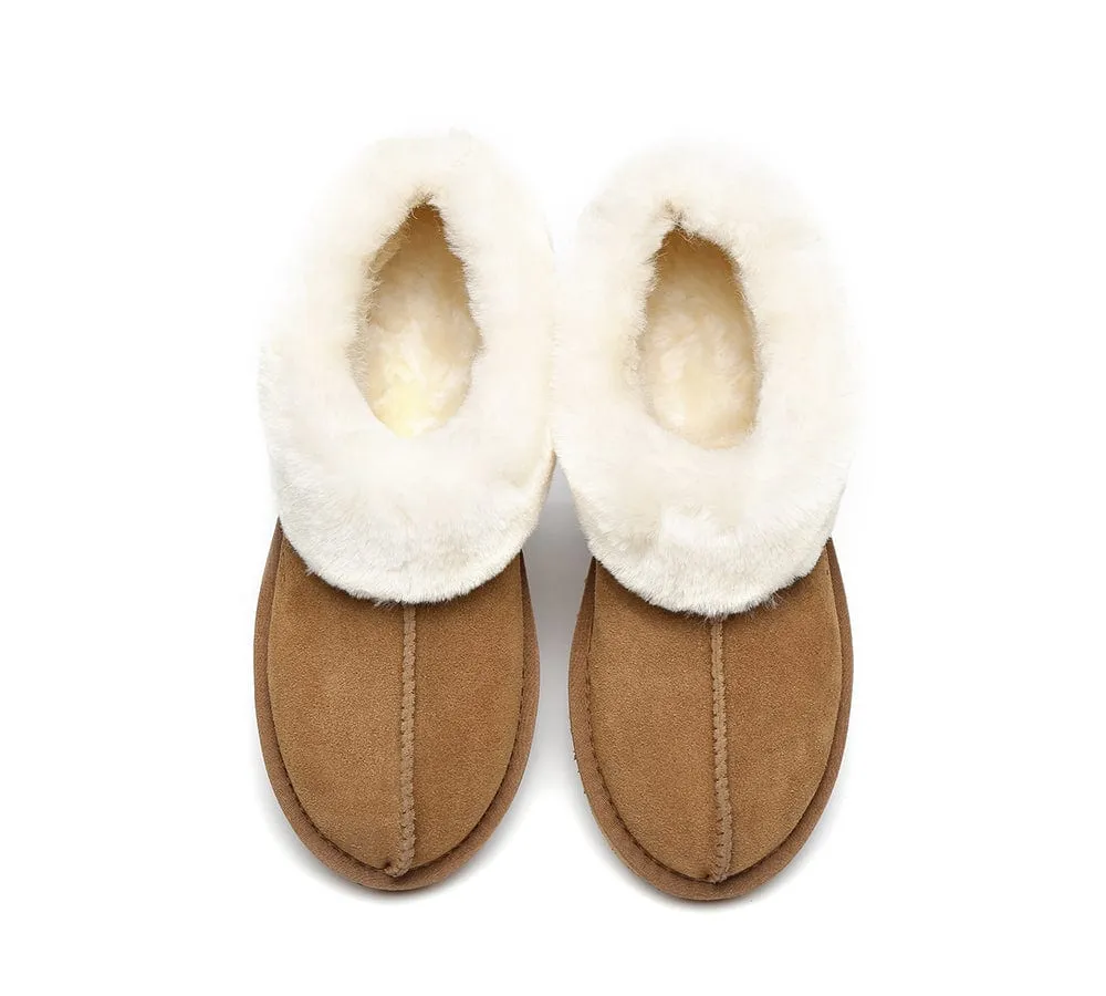 Homey Unisex Merino Sheepskin Lining Slippers Ankle Booties