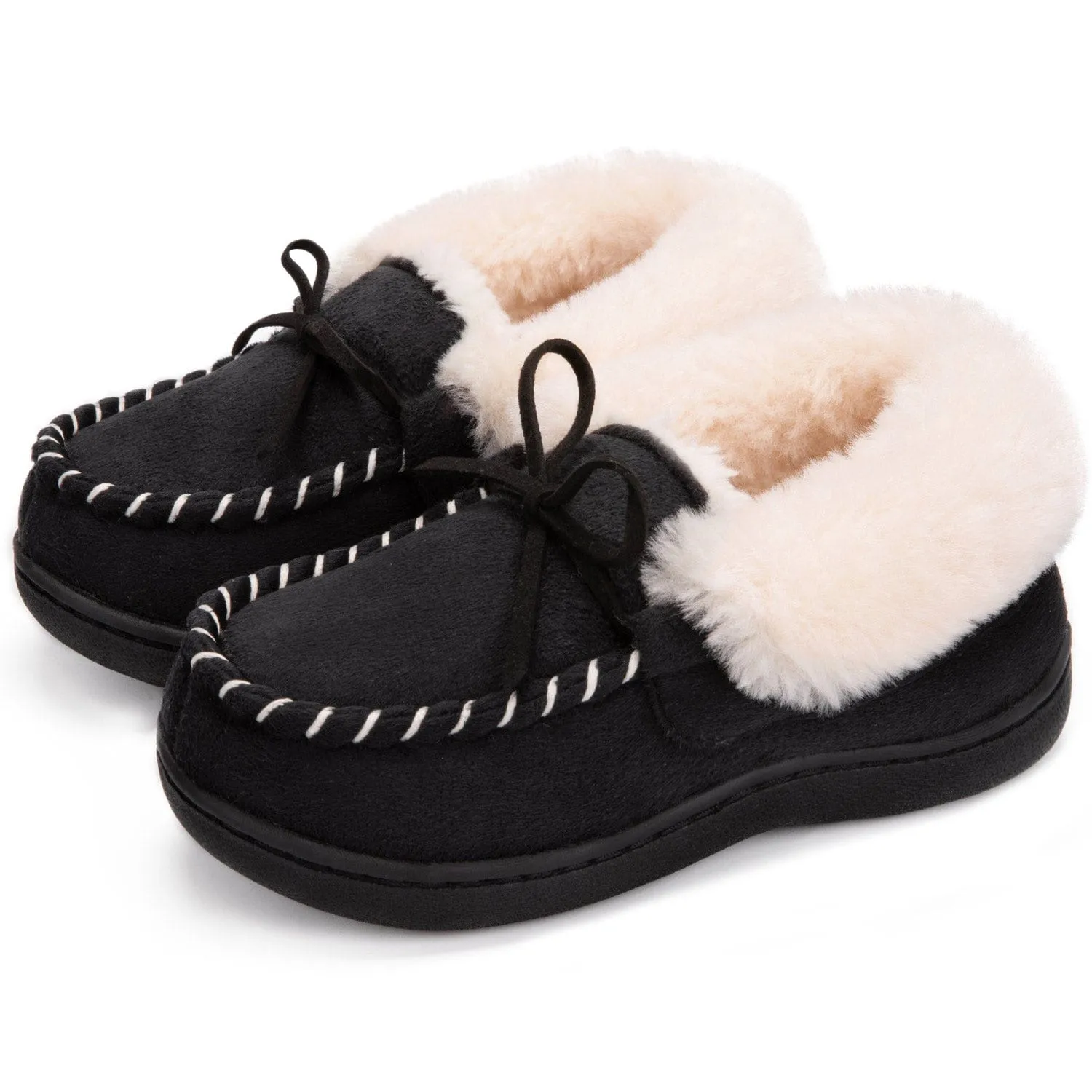 Kids' Unisex Fuzzy Moccasin Slippers