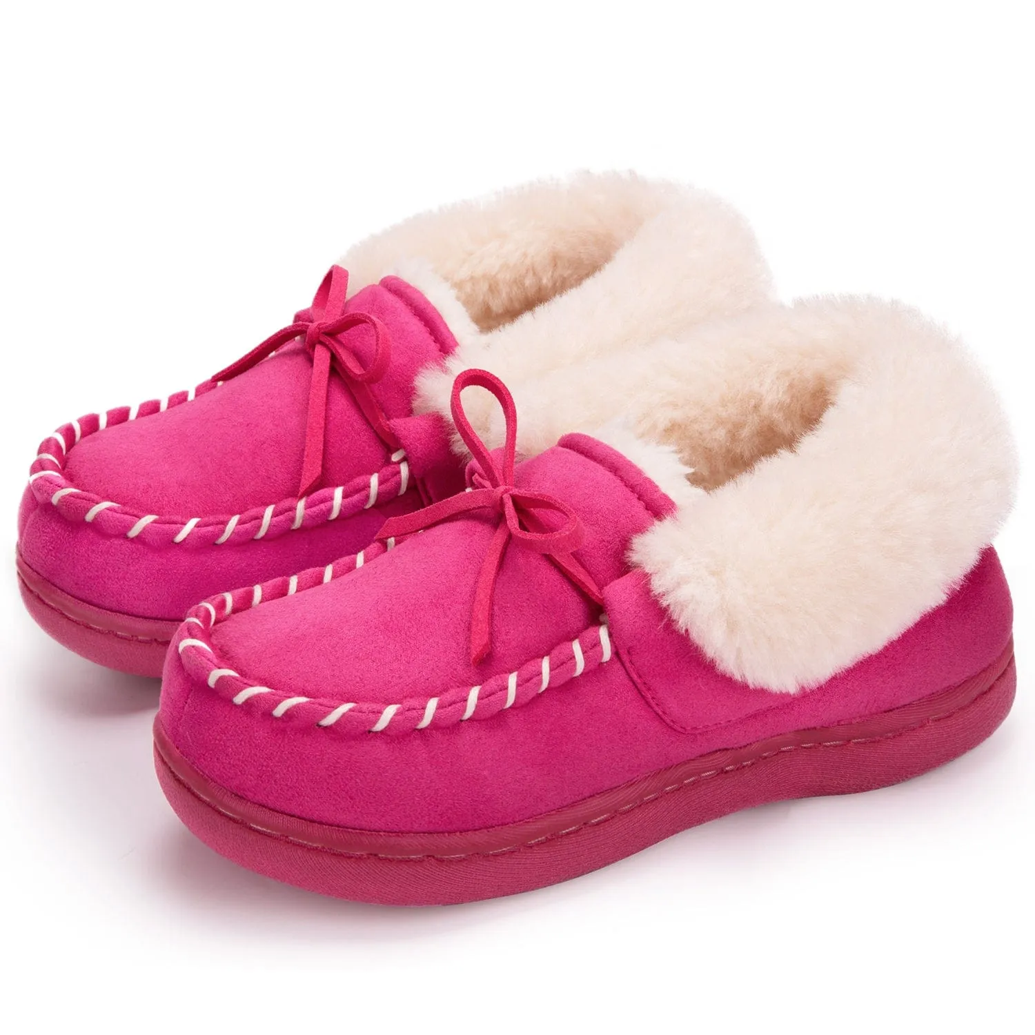 Kids' Unisex Fuzzy Moccasin Slippers