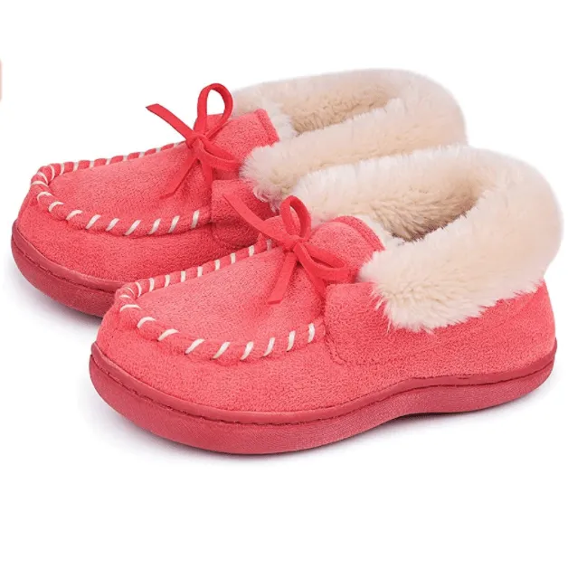 Kids' Unisex Fuzzy Moccasin Slippers