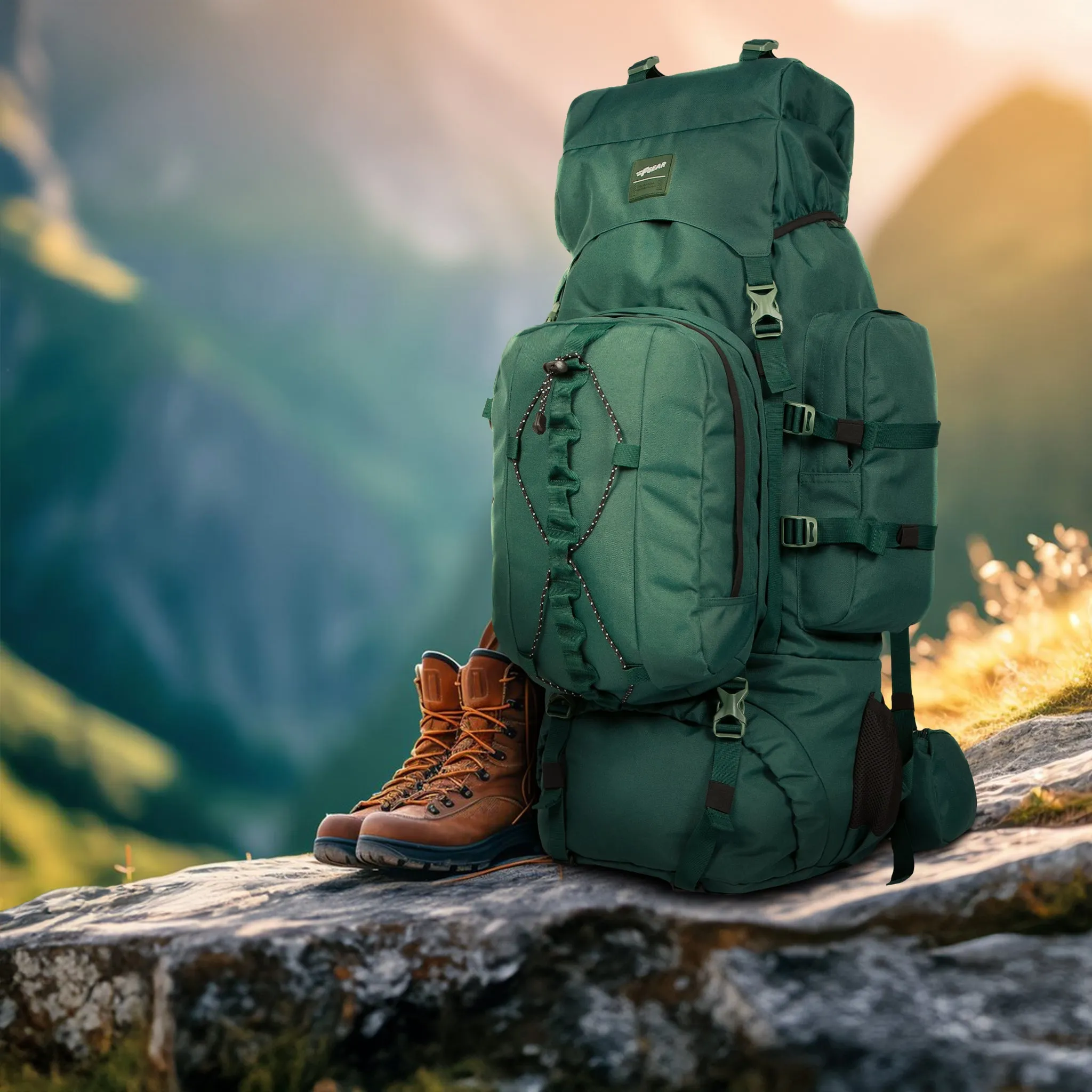 Levante 87L Spruce Green Rucksack Detachable Daypack