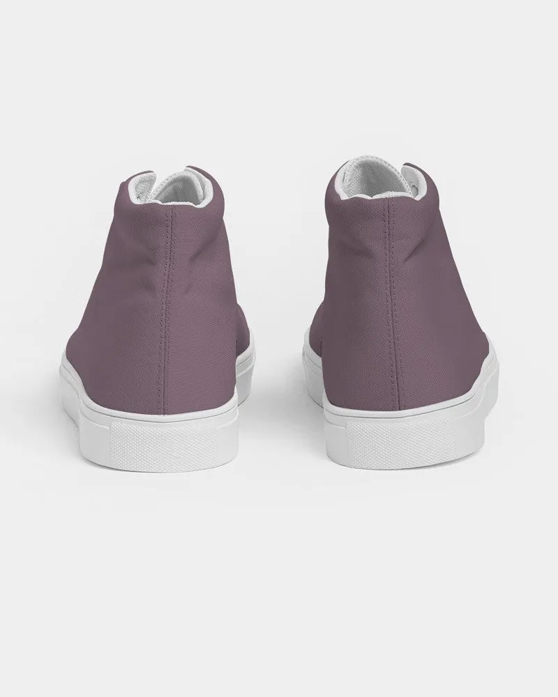 Medium Dark Magenta Men's High-top Canvas Sneakers | Men's | Medium Dark Pale Pastel Magenta | C0M30Y0K60