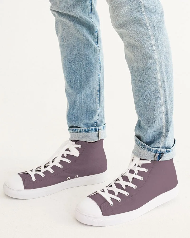 Medium Dark Magenta Men's High-top Canvas Sneakers | Men's | Medium Dark Pale Pastel Magenta | C0M30Y0K60