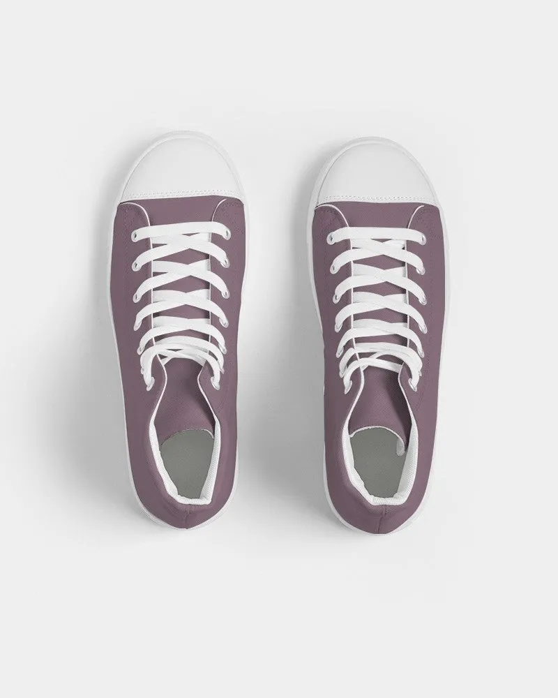 Medium Dark Magenta Men's High-top Canvas Sneakers | Men's | Medium Dark Pale Pastel Magenta | C0M30Y0K60