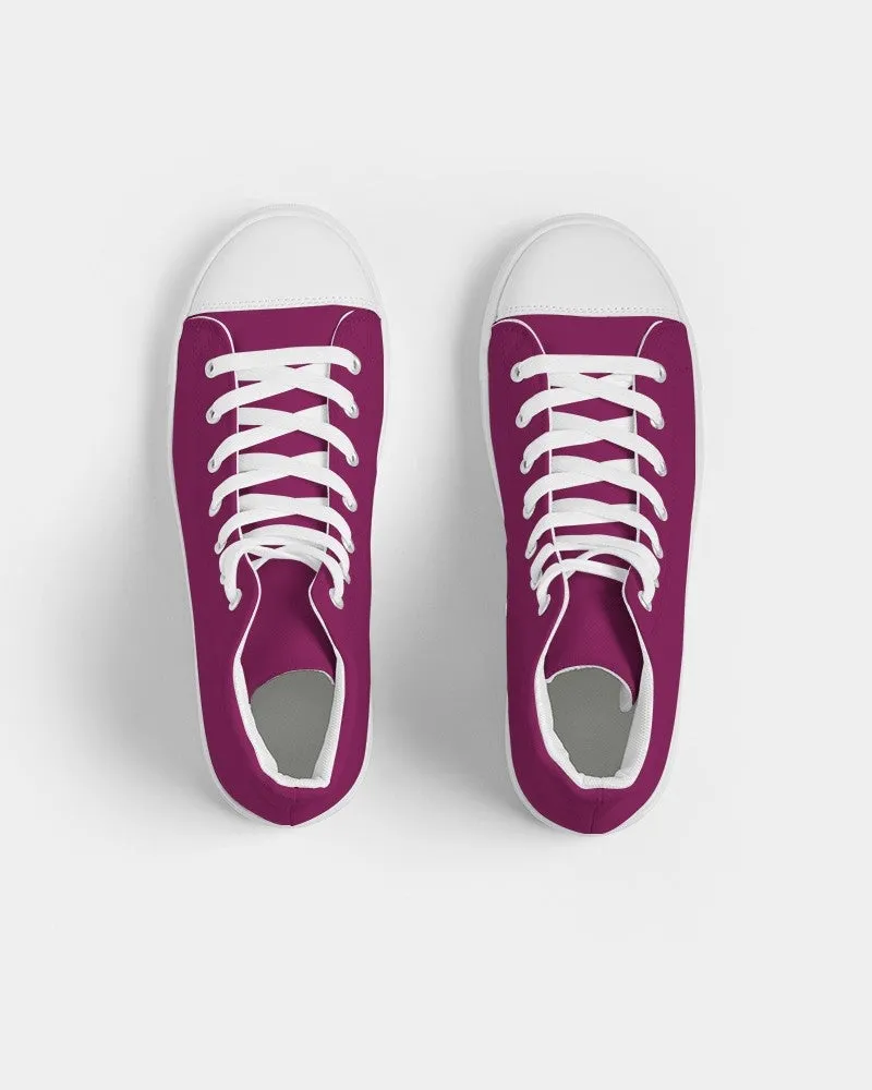 Medium Dark Magenta Men's High-top Canvas Sneakers | Men's | Medium Dark Pure Magenta | C0M100Y0K60