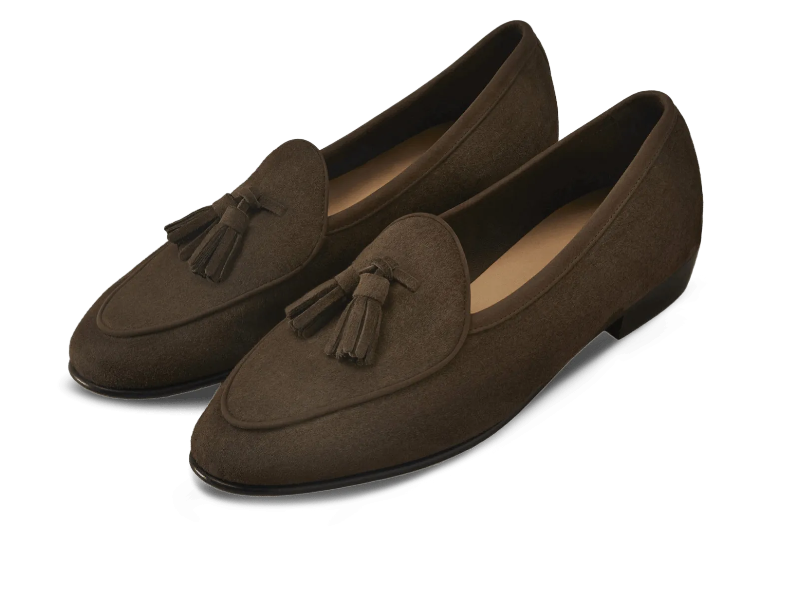 Sagan Classic Tassel Loafers in Olivine Green Asteria Suede