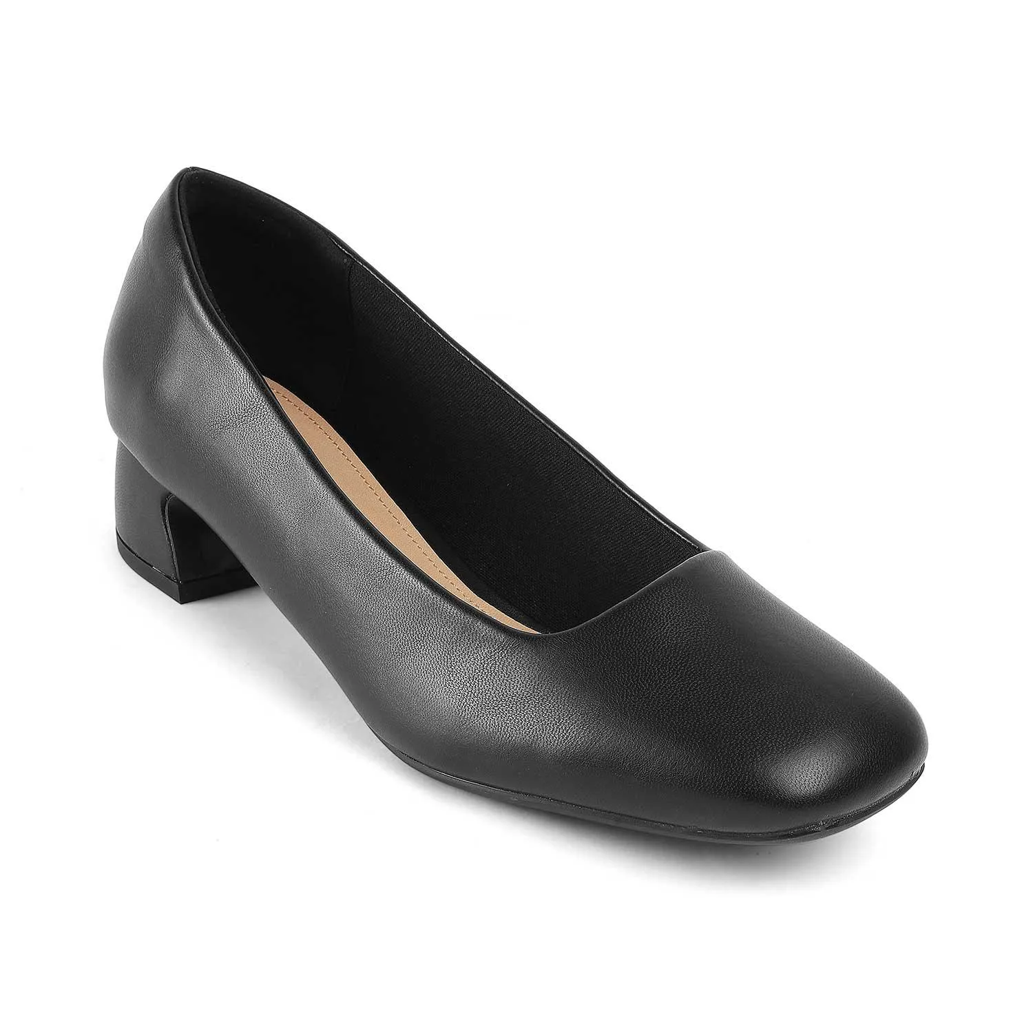 Tresmode Riyan Black Women's Casual Block Heel Pumps