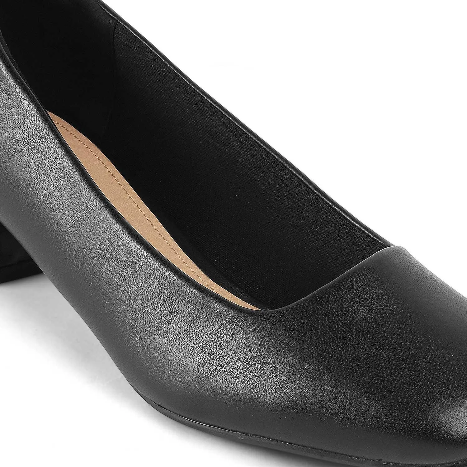 Tresmode Riyan Black Women's Casual Block Heel Pumps